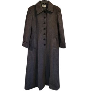 Vintage Mario De Pinto Long Gray Wool Coat